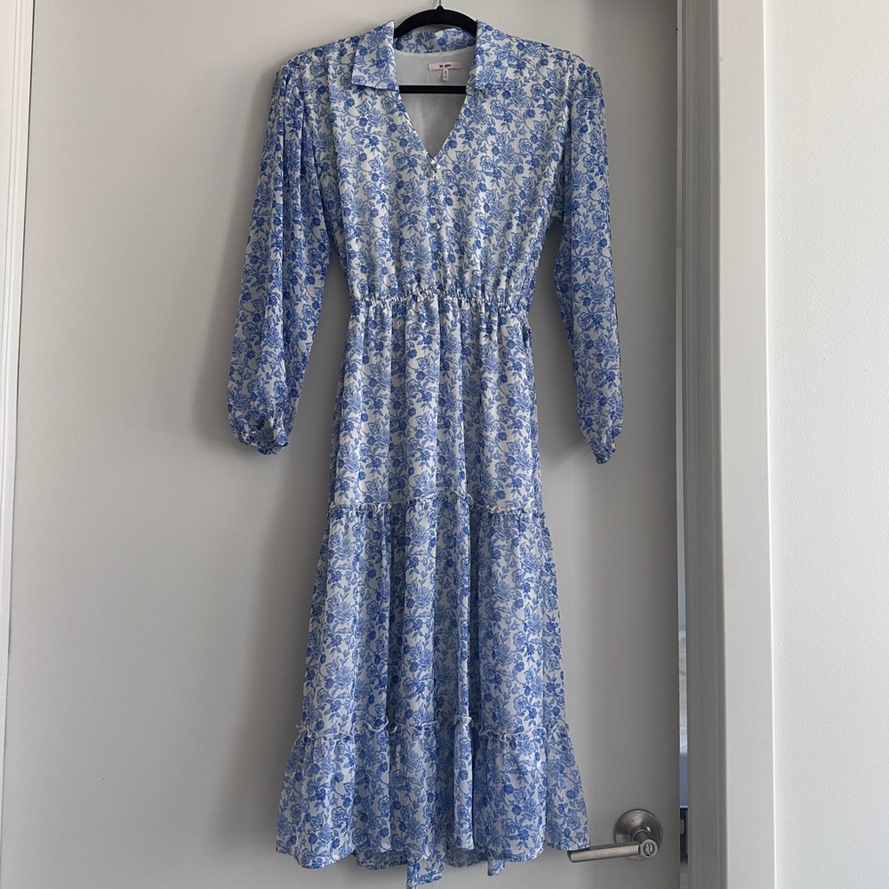 Blue flower midi dress